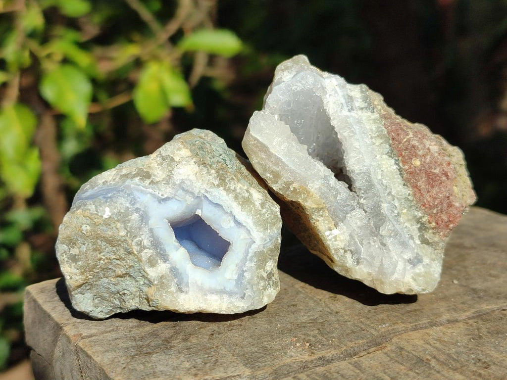 Natural Blue Lace Agate Geode Specimens x 12 From Nsanje, Malawi - Toprock Gemstones and Minerals 