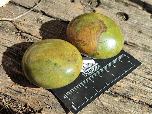 Polished Green Opal Palm Stones x 12 From Betroka, Madagascar - Toprock Gemstones and Minerals 