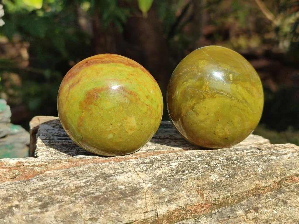 Polished Green Opal Palm Stones x 12 From Betroka, Madagascar - Toprock Gemstones and Minerals 