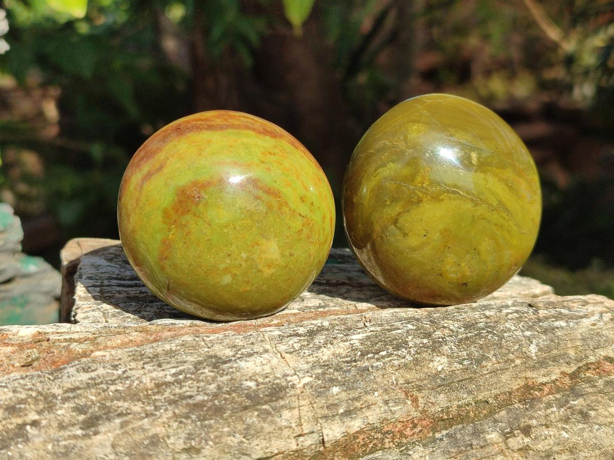 Polished Green Opal Palm Stones x 12 From Betroka, Madagascar - Toprock Gemstones and Minerals 