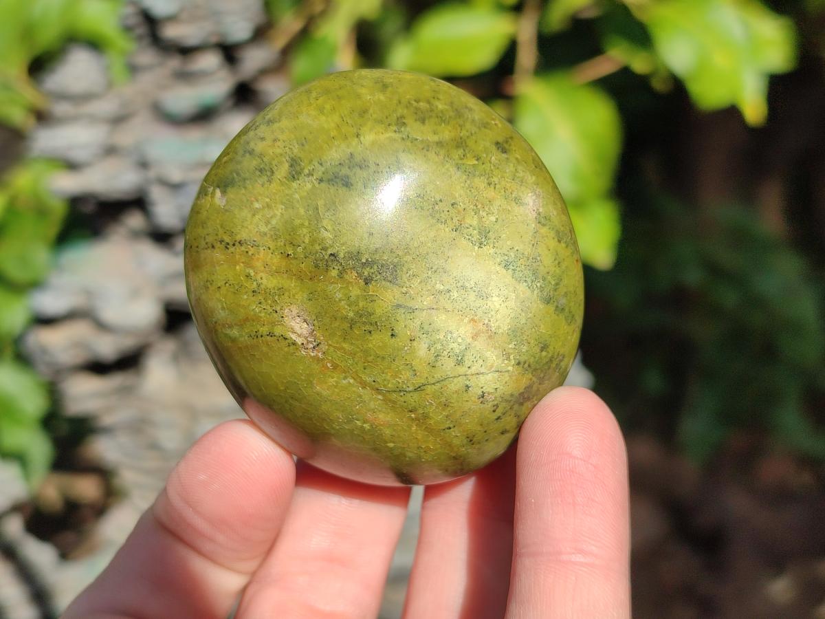 Polished Green Opal Palm Stones x 12 From Betroka, Madagascar - Toprock Gemstones and Minerals 