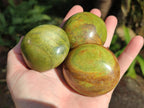 Polished Green Opal Palm Stones x 12 From Betroka, Madagascar - Toprock Gemstones and Minerals 