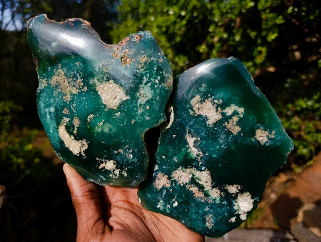 Polished On One Side Mtorolite Chrysoprase Plates x 6 From Mutorashanga, Zimbabwe - Toprock Gemstones and Minerals 