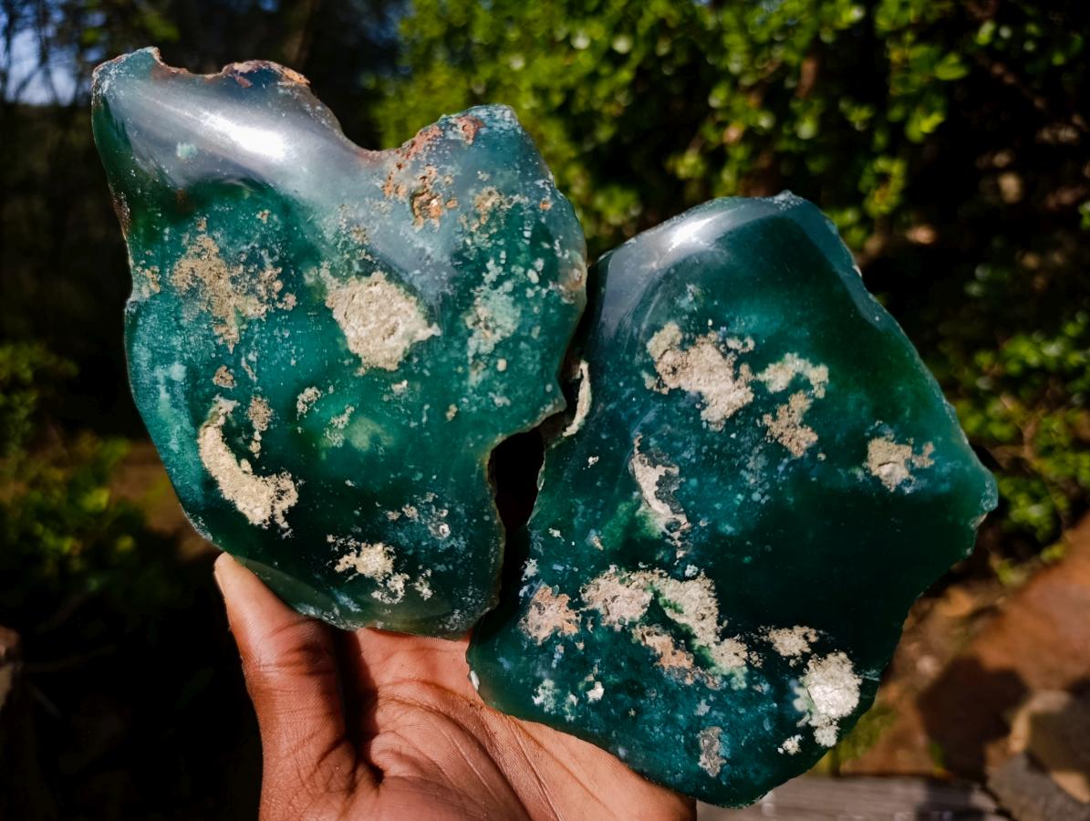 Polished On One Side Mtorolite Chrysoprase Plates x 6 From Mutorashanga, Zimbabwe - Toprock Gemstones and Minerals 
