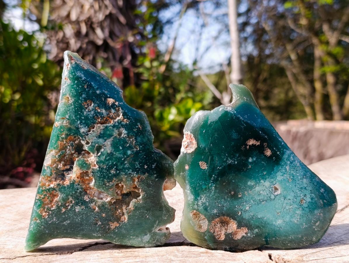 Polished On One Side Mtorolite Chrysoprase Plates x 6 From Mutorashanga, Zimbabwe - Toprock Gemstones and Minerals 