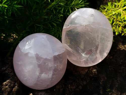 Polished Gemmy Rose Quartz Palm Stones x 24 From Madagascar - Toprock Gemstones and Minerals 