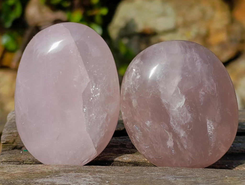 Polished Gemmy Rose Quartz Palm Stones x 24 From Madagascar - Toprock Gemstones and Minerals 