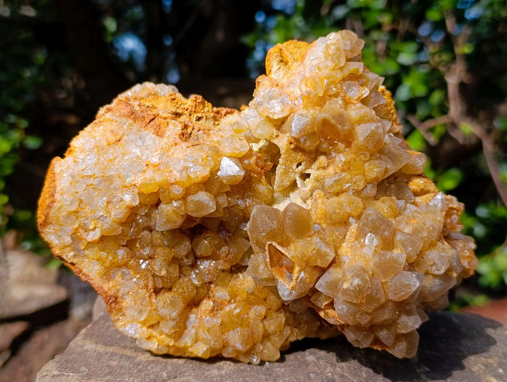 Natural Golden Limonite Quartz Clusters x 2 From Solwezi, Zambia - Toprock Gemstones and Minerals 