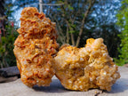 Natural Golden Limonite Quartz Clusters x 2 From Solwezi, Zambia - Toprock Gemstones and Minerals 