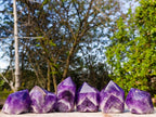 Polished Chevron Amethyst Display Crystal Points x 6 From Zambia - Toprock Gemstones and Minerals 