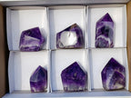 Polished Chevron Amethyst Display Crystal Points x 6 From Zambia - Toprock Gemstones and Minerals 