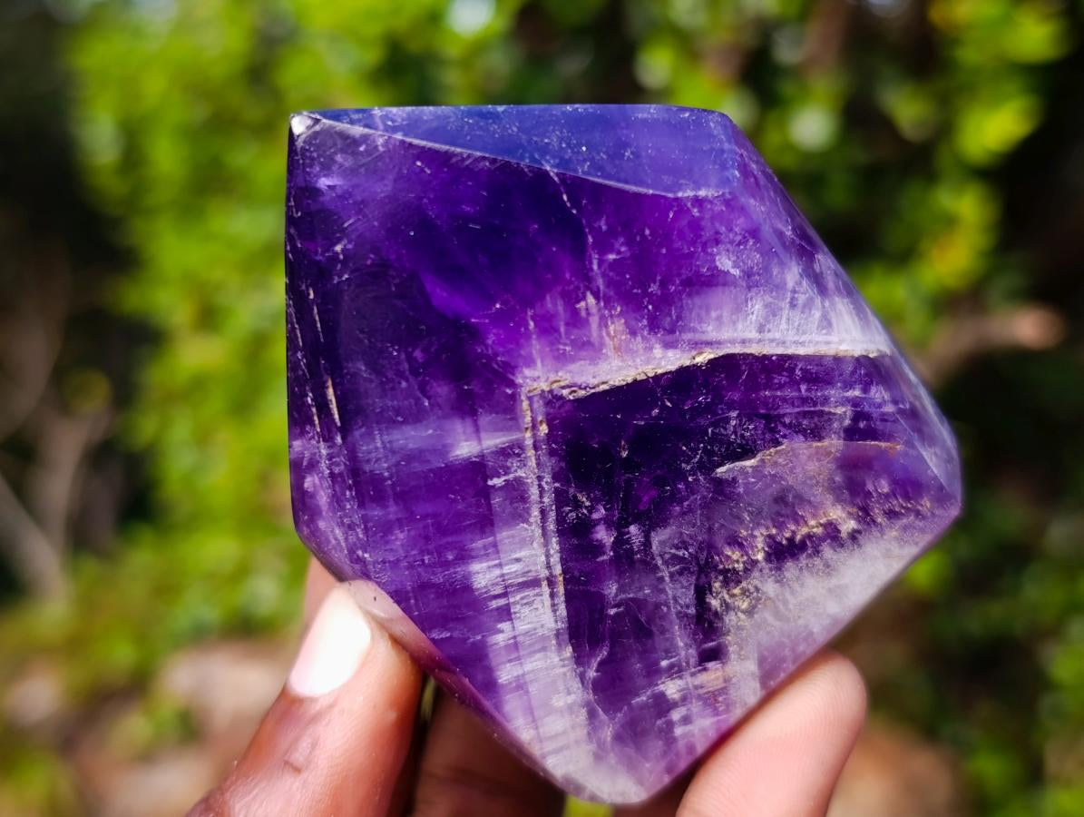 Polished Chevron Amethyst Display Crystal Points x 6 From Zambia - Toprock Gemstones and Minerals 