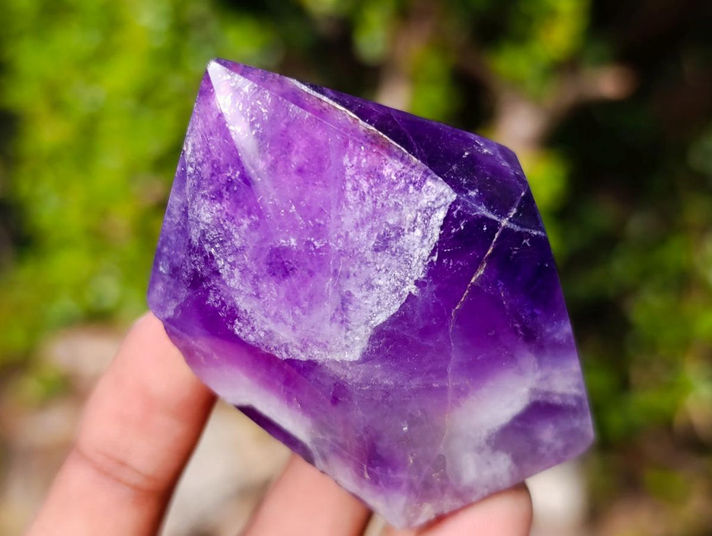 Polished Chevron Amethyst Display Crystal Points x 6 From Zambia - Toprock Gemstones and Minerals 
