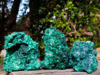 Natural Silky Malachite Specimens x 3 From Kasompe, Congo - Toprock Gemstones and Minerals 