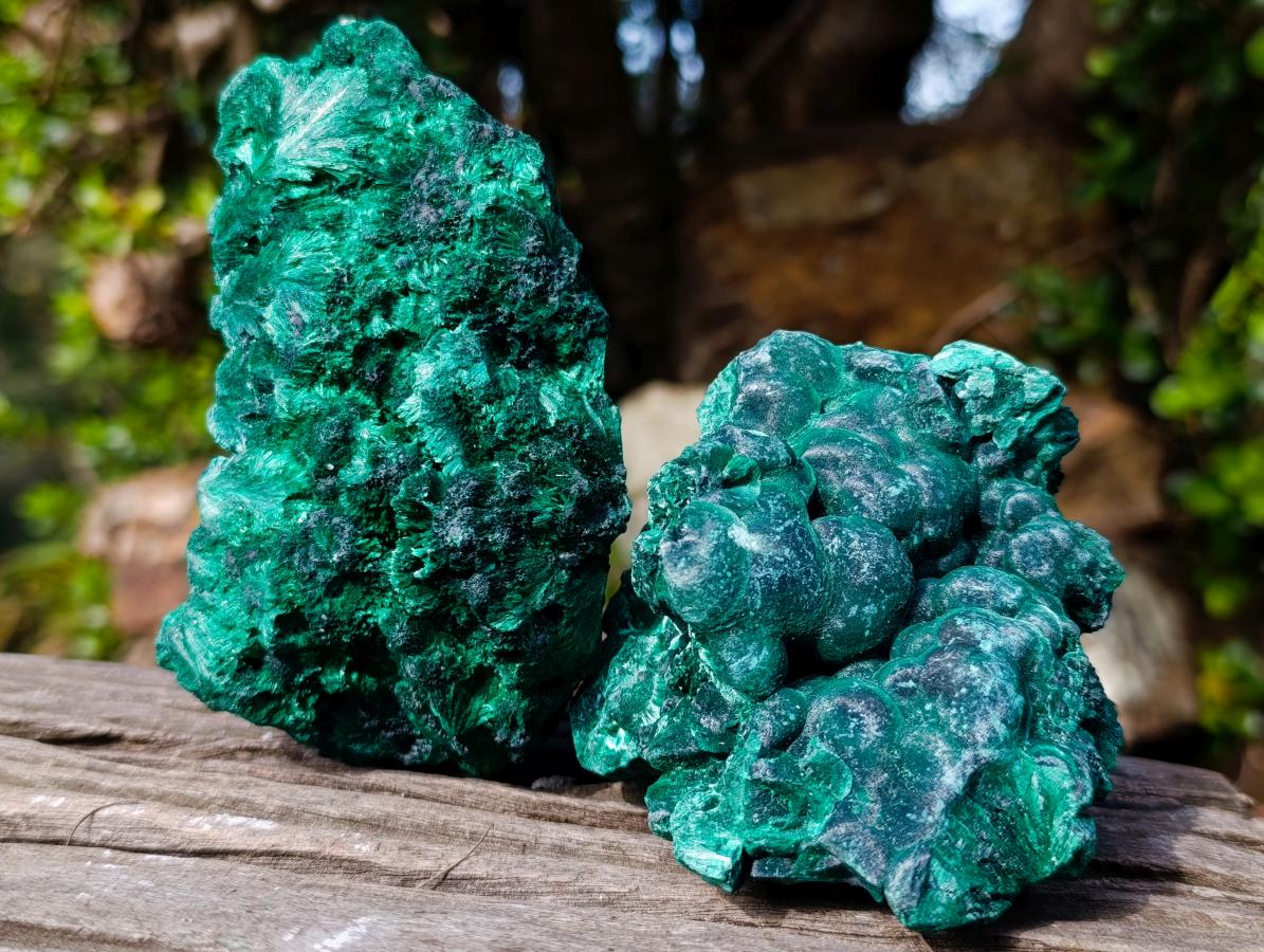 Natural Silky Malachite Specimens x 3 From Kasompe, Congo - Toprock Gemstones and Minerals 