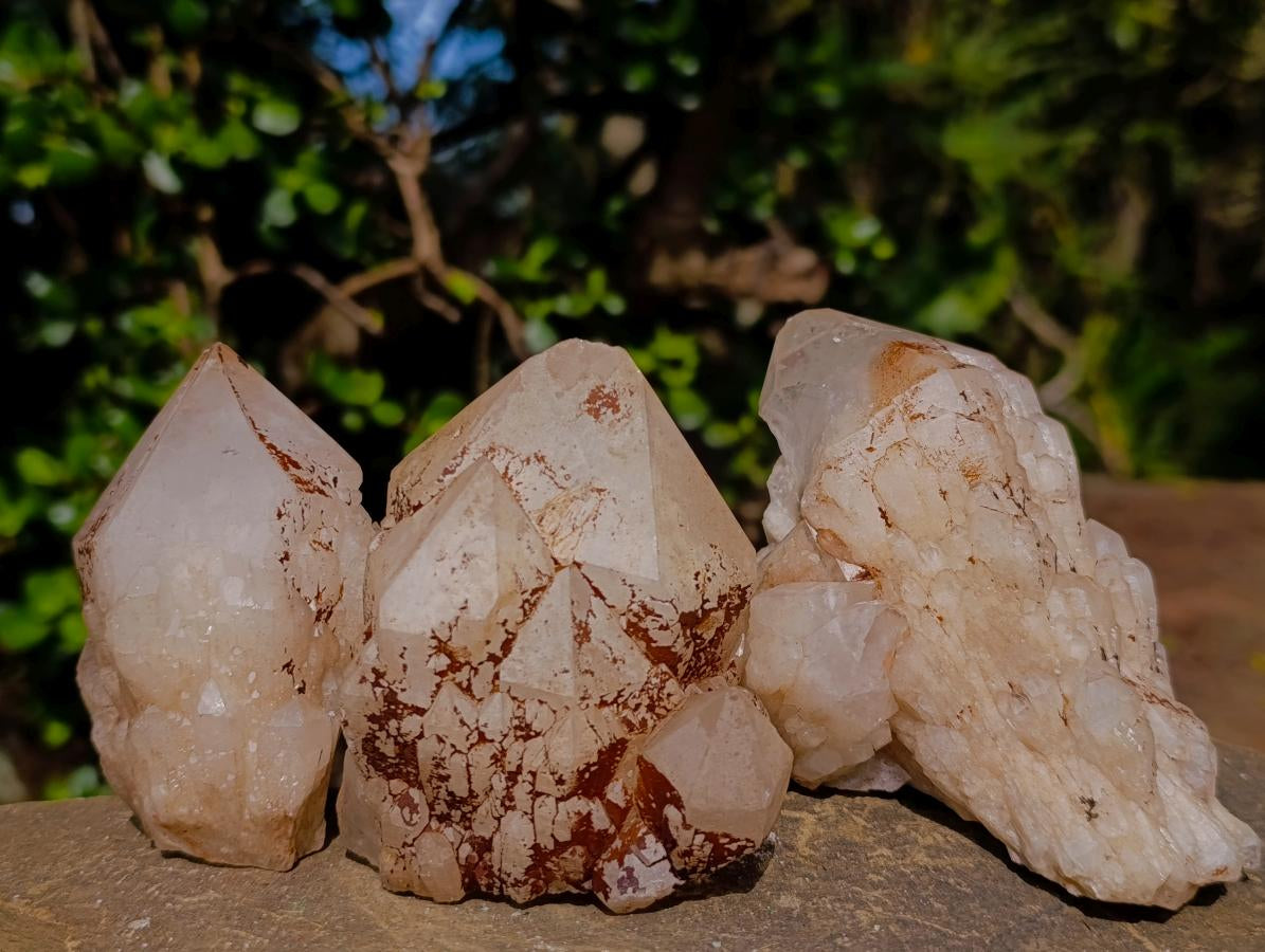 Natural Cascading Pineapple Candle Quartz Crystals x 5 From Antsirabe, Madagascar - Toprock Gemstones and Minerals 