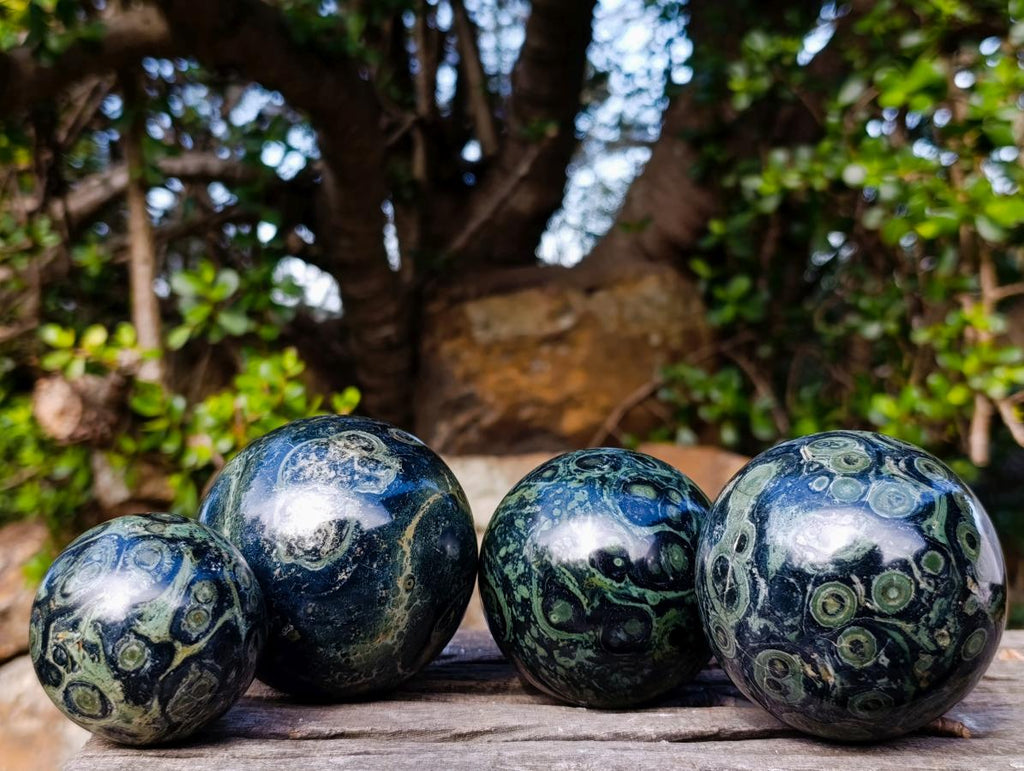 Polished Stromatolite Spheres x 4 From Katsepy, Madagascar - Toprock Gemstones and Minerals 