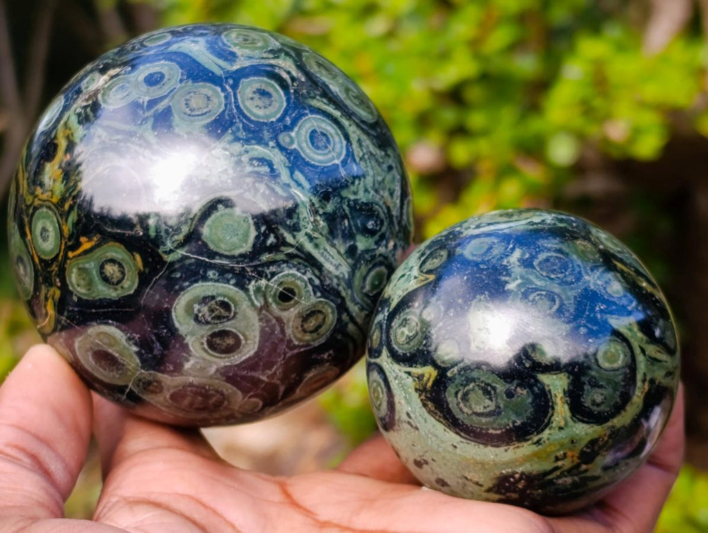 Polished Stromatolite Spheres x 4 From Katsepy, Madagascar - Toprock Gemstones and Minerals 