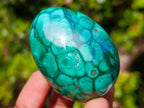 Polished Flower Banded Malachite Gemstone Eggs x 6 From Congo - Toprock Gemstones and Minerals 