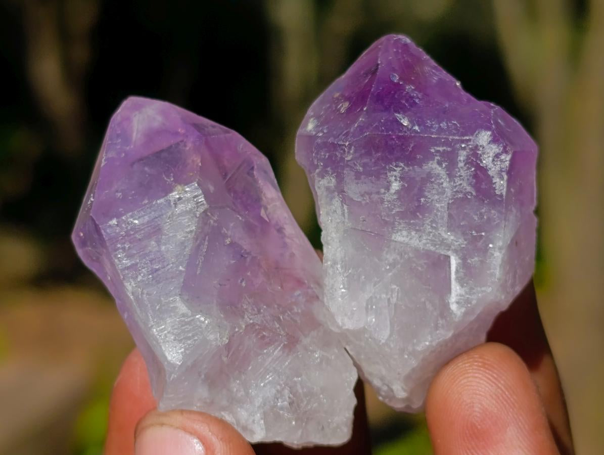 Natural Jacaranda Amethyst Single Crystals x 70 From Mumbwa, Zambia - Toprock Gemstones and Minerals 