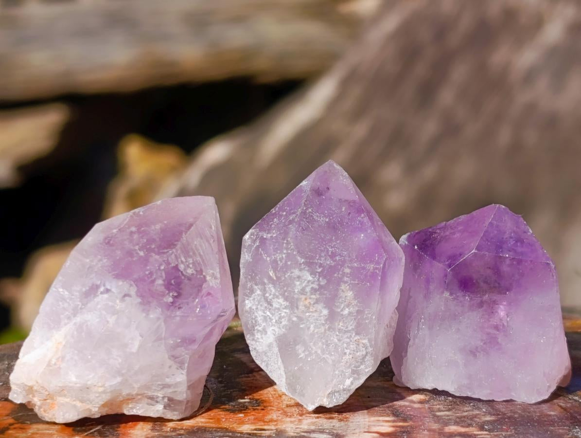 Natural Jacaranda Amethyst Single Crystals x 70 From Mumbwa, Zambia - Toprock Gemstones and Minerals 