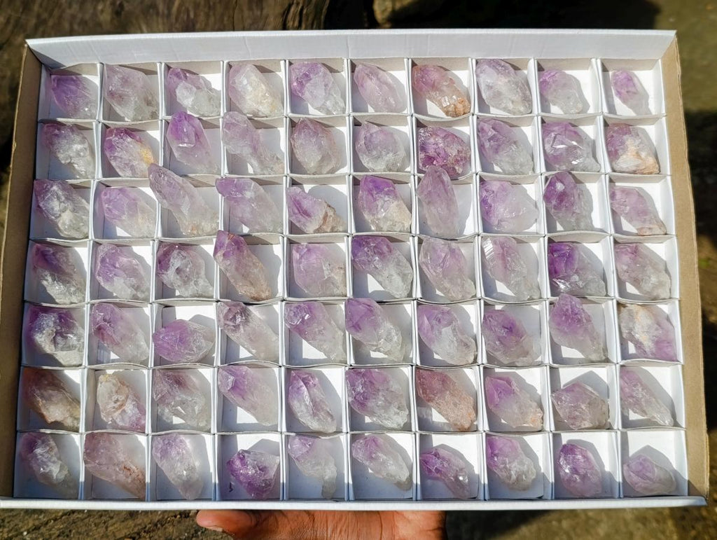 Natural Jacaranda Amethyst Single Crystals x 70 From Mumbwa, Zambia - Toprock Gemstones and Minerals 
