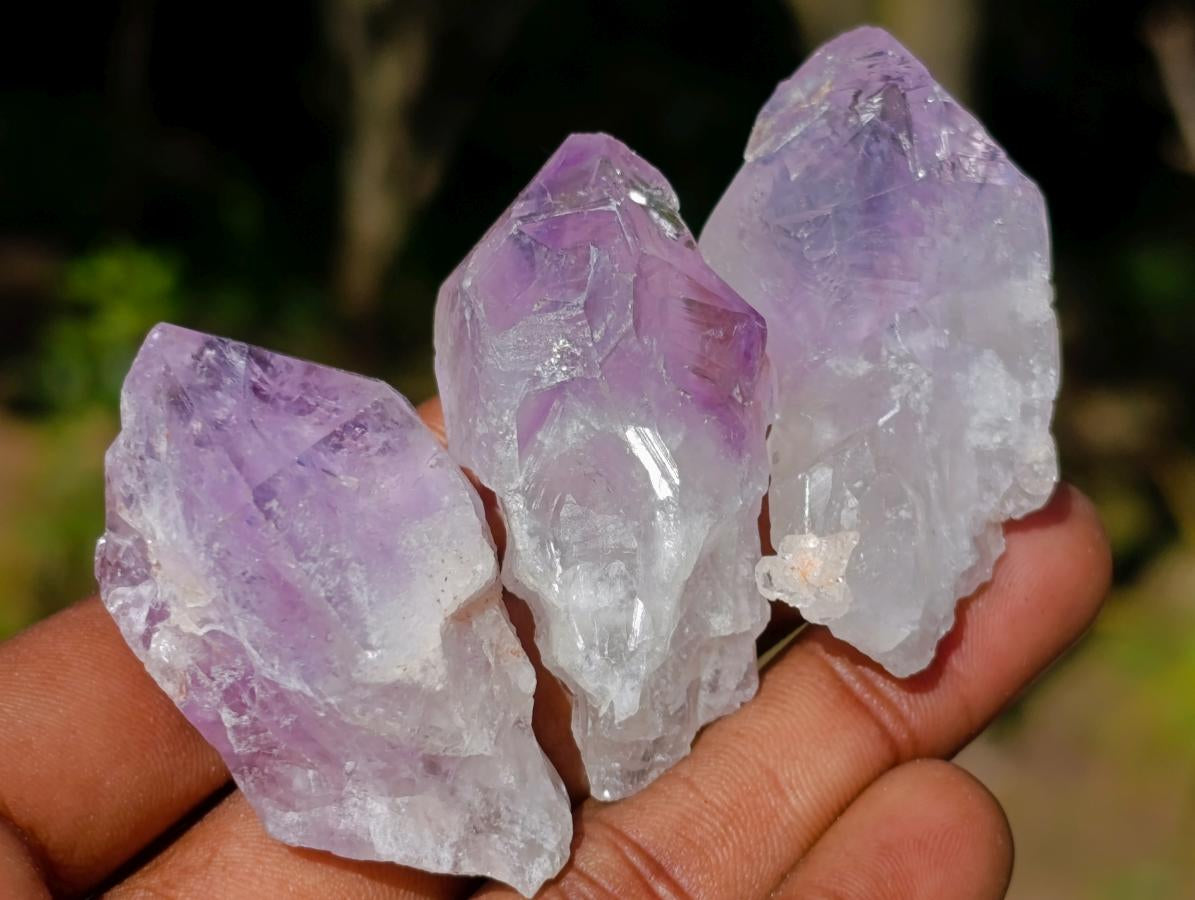 Natural Jacaranda Amethyst Single Crystals x 70 From Mumbwa, Zambia - Toprock Gemstones and Minerals 