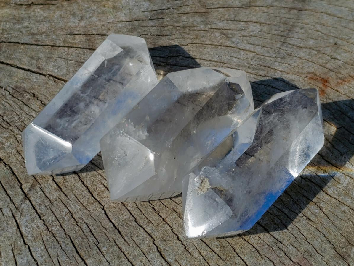 Polished Double Terminated Clear Quartz Crystals x 24 From Madagascar - Toprock Gemstones and Minerals 