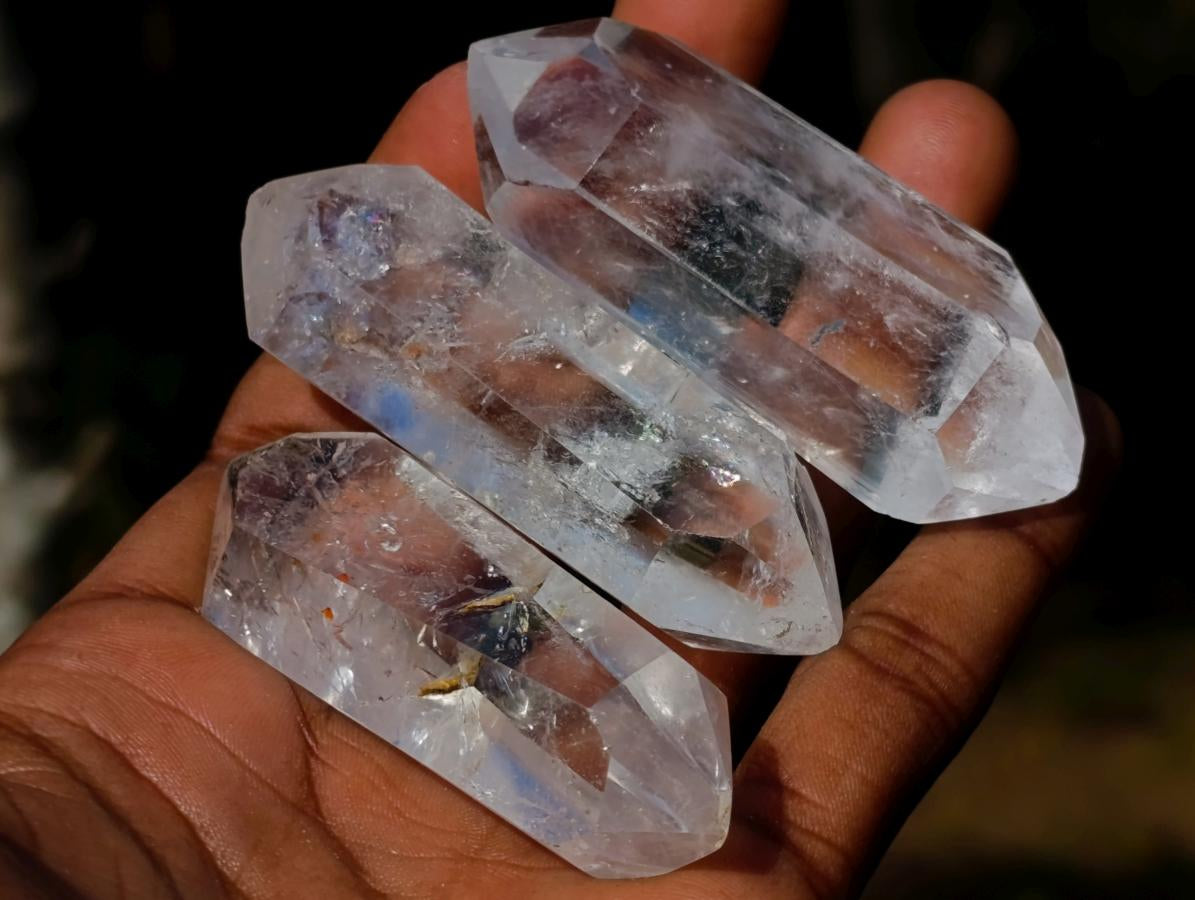 Polished Double Terminated Clear Quartz Crystals x 24 From Madagascar - Toprock Gemstones and Minerals 