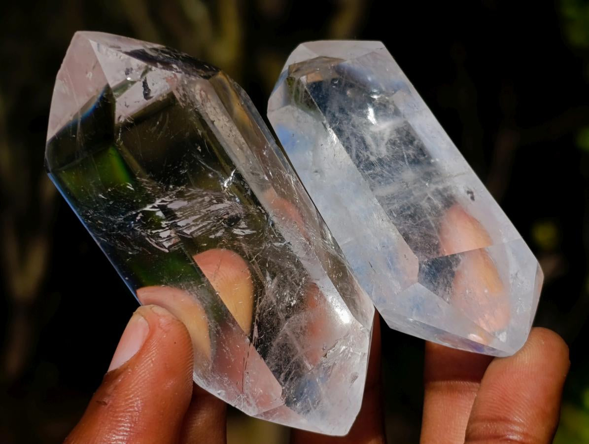 Polished Double Terminated Clear Quartz Crystals x 24 From Madagascar - Toprock Gemstones and Minerals 