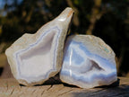 Polished On One Side Blue Lace Agate Geodes x 24 From Nsanje, Malawi - Toprock Gemstones and Minerals 