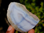 Polished On One Side Blue Lace Agate Geodes x 24 From Nsanje, Malawi - Toprock Gemstones and Minerals 