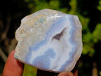 Polished On One Side Blue Lace Agate Geodes x 24 From Nsanje, Malawi - Toprock Gemstones and Minerals 