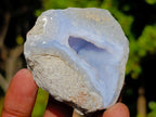 Polished On One Side Blue Lace Agate Geodes x 24 From Nsanje, Malawi - Toprock Gemstones and Minerals 
