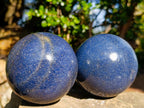 Polished Lazulite Spheres x 2 From Madagascar - Toprock Gemstones and Minerals 
