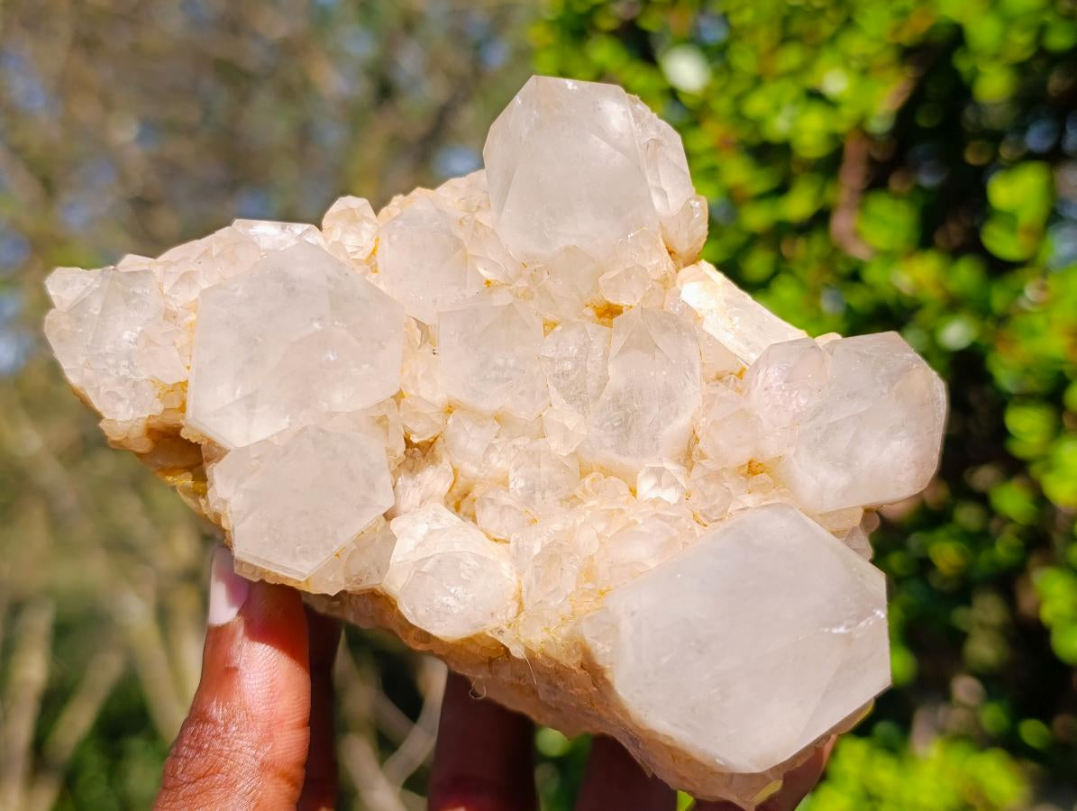 Natural Cascading White Phantom Smokey Luena Quartz Clusters x 2 From Luena, Congo - Toprock Gemstones and Minerals 
