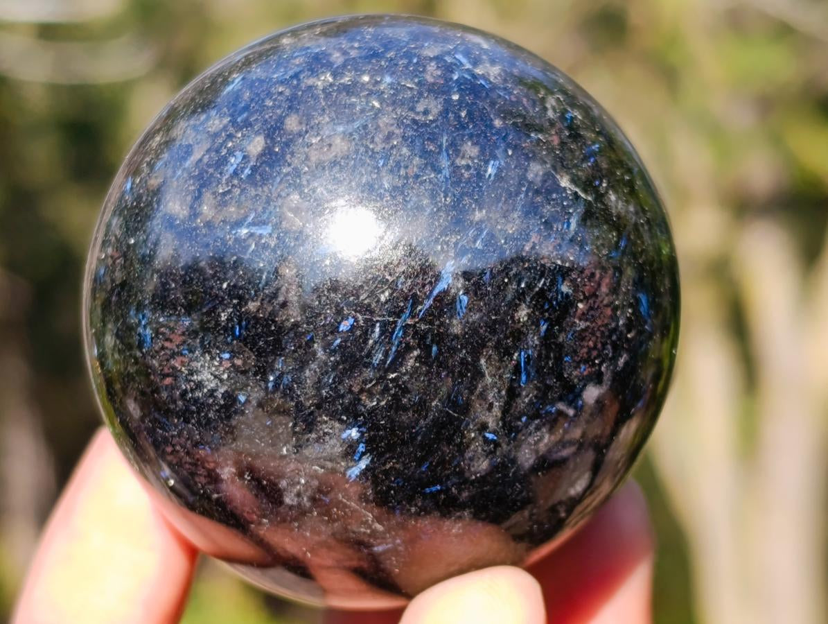 Polished "Water Sapphire" Spheres with Sillimanite x 6 From Ambatofinandrahana, Madagascar - Toprock Gemstones and Minerals 