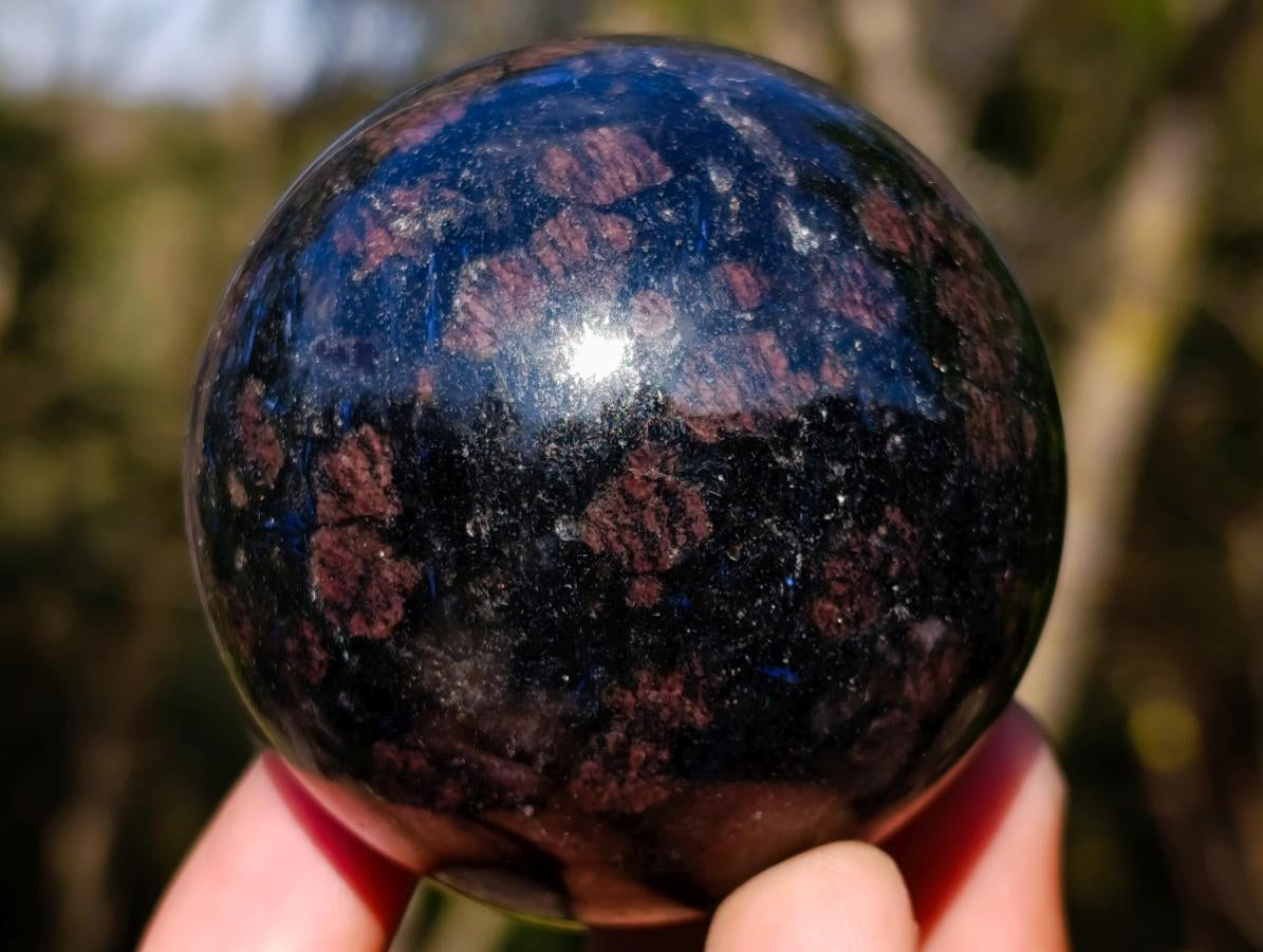 Polished "Water Sapphire" Spheres with Sillimanite x 6 From Ambatofinandrahana, Madagascar - Toprock Gemstones and Minerals 