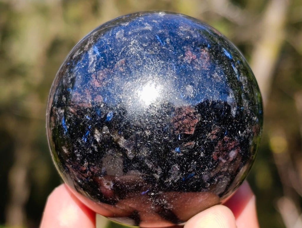 Polished "Water Sapphire" Spheres with Sillimanite x 6 From Ambatofinandrahana, Madagascar - Toprock Gemstones and Minerals 