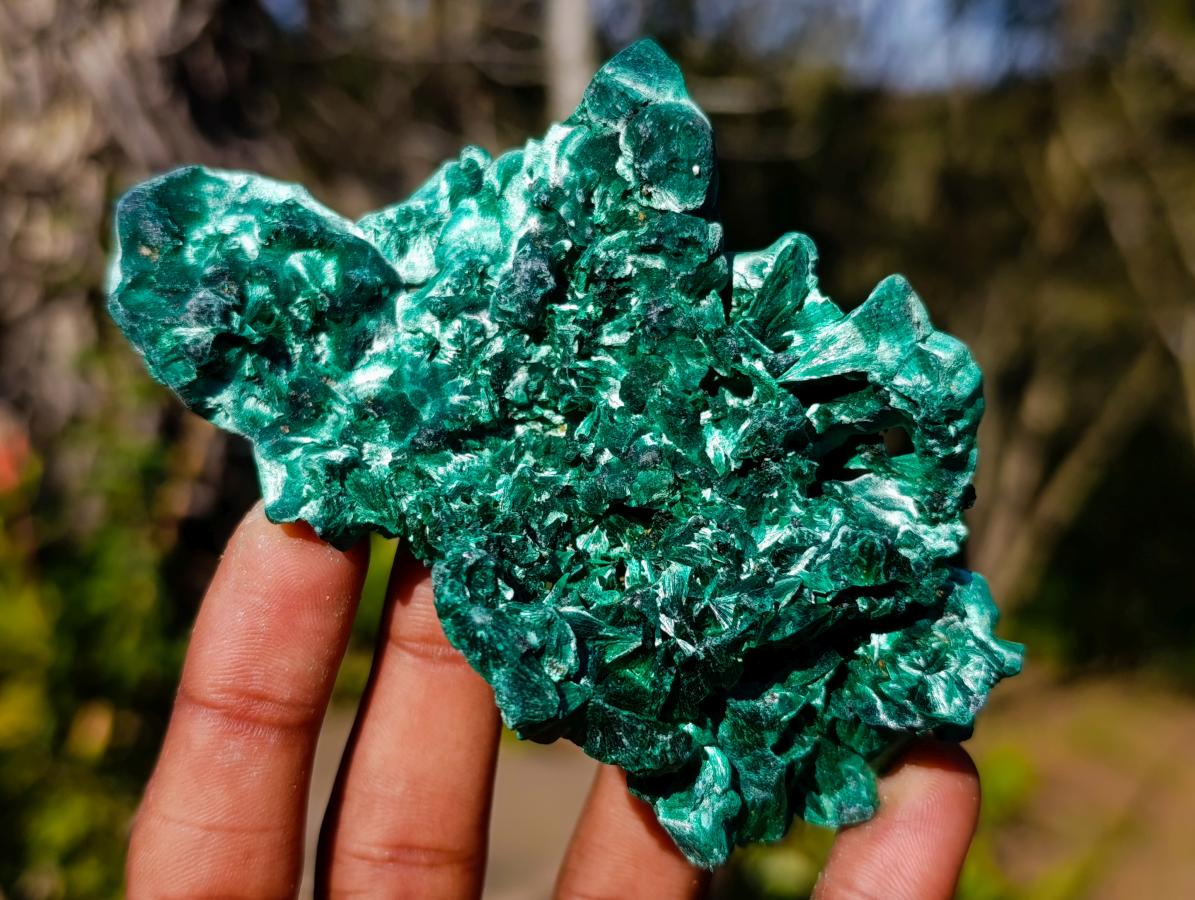 Natural Silky Malachite Specimens x 6 From Kasompe, Congo - Toprock Gemstones and Minerals 