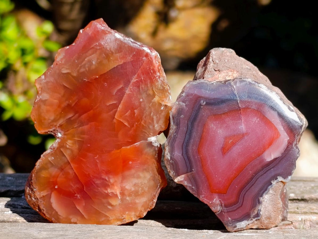 Polished One Side Red Shashe River Agate Nodules x 24 From Shashe River, Zimbabwe - Toprock Gemstones and Minerals 