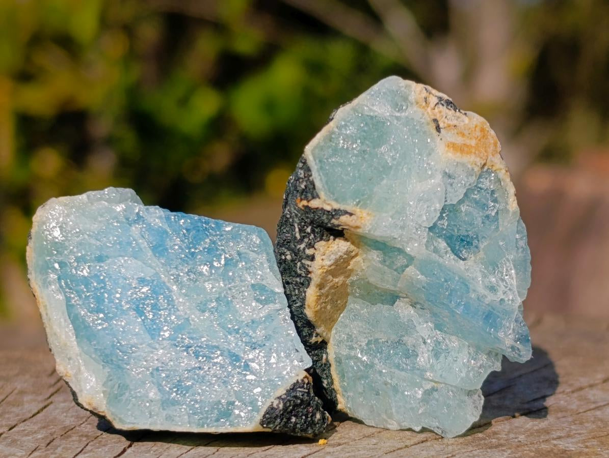 Natural Rare Aquamarine in Black Tourmaline Specimens x 70 From Karibib, Namibia - Toprock Gemstones and Minerals 