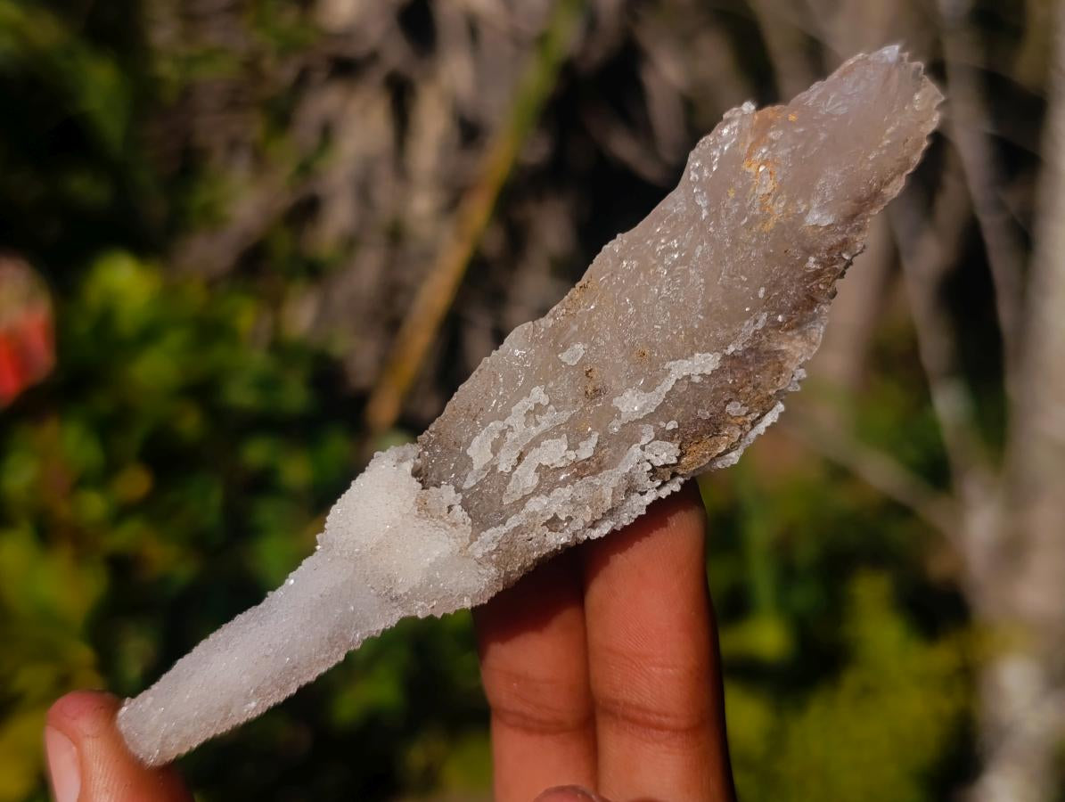 Natural Drusy Quartz Coated Spearhead Calcite Crystals x 12 From Albert's Mountain, Lesotho - Toprock Gemstones and Minerals 