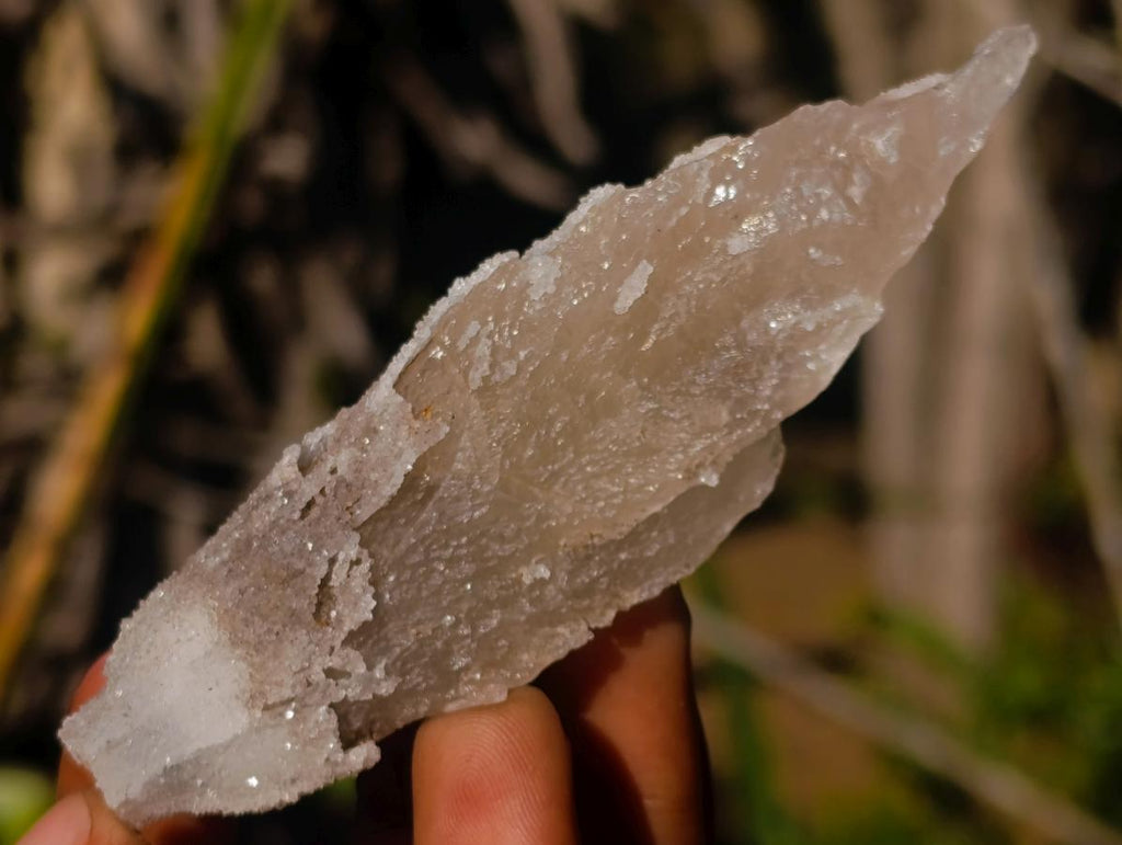 Natural Drusy Quartz Coated Spearhead Calcite Crystals x 12 From Albert's Mountain, Lesotho - Toprock Gemstones and Minerals 