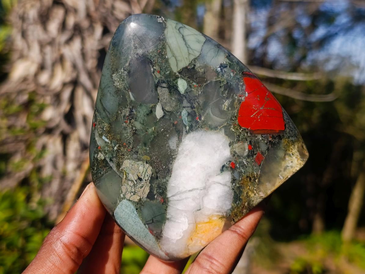 Polished Bloodstone Standing Display Pieces x 3 From Swaziland - Toprock Gemstones and Minerals 
