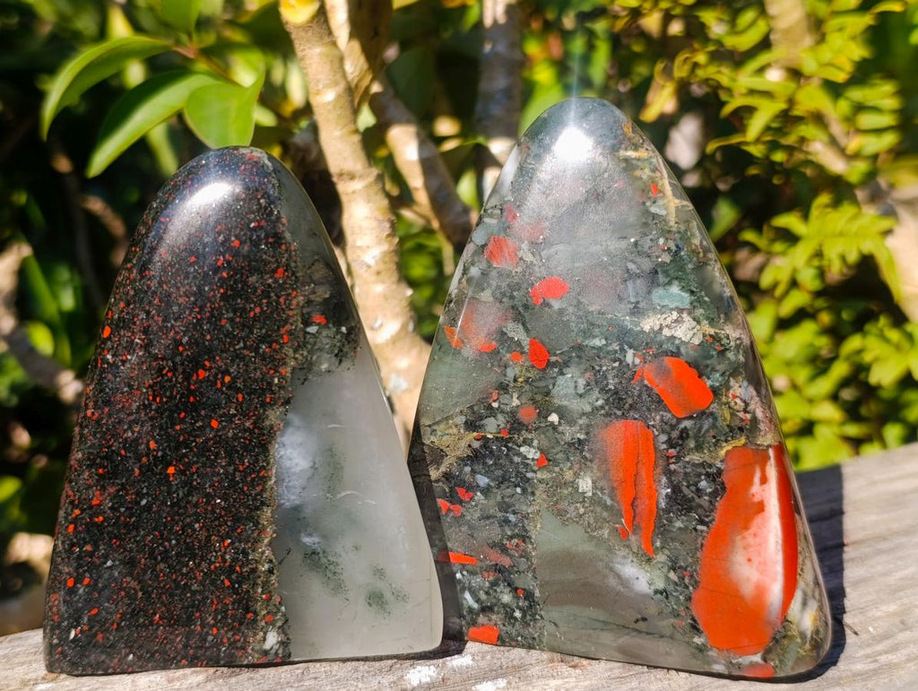 Polished Bloodstone Standing Display Pieces x 3 From Swaziland - Toprock Gemstones and Minerals 