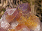 Natural Jacaranda Amethyst Crystal Clusters with Limonite Coating x 2 From Zambia - Toprock Gemstones and Minerals 