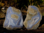 Polished On One Side Blue Lace Agate Geodes x 6 From Nsanje, Malawi - Toprock Gemstones and Minerals 