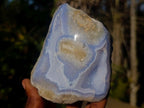 Polished On One Side Blue Lace Agate Geodes x 6 From Nsanje, Malawi - Toprock Gemstones and Minerals 