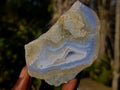 Polished On One Side Blue Lace Agate Geodes x 6 From Nsanje, Malawi - Toprock Gemstones and Minerals 